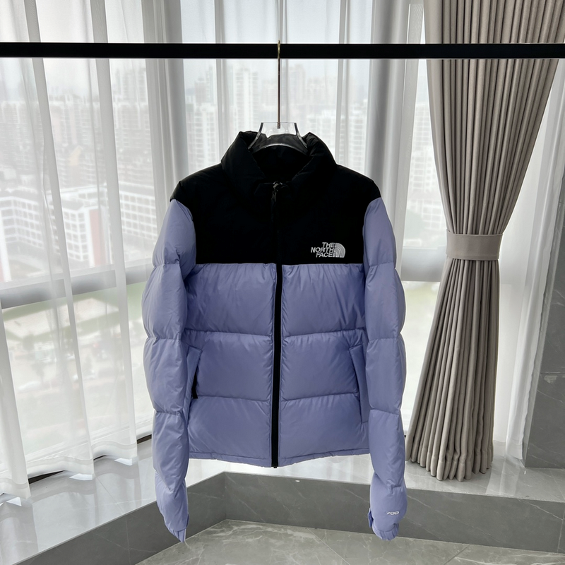 TheNorthFace Splicing White And Taro Purple