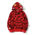 BAPE Color Camo Shark Zip Hoodie Red 