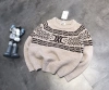 CELINE- Oatmeal gray jacquard sweater