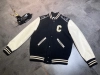 CELINE- Wool and leather baseball jersey