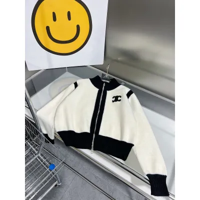 CELINE-Zipper contrast cardigan 01