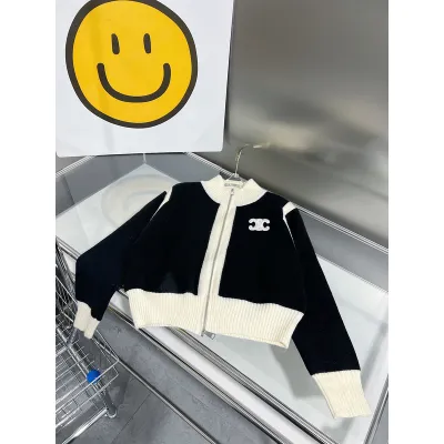CELINE-Zipper contrast cardigan 02