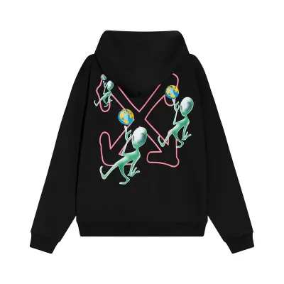 OFF WHITE-Hooded sweater with alien pattern 02