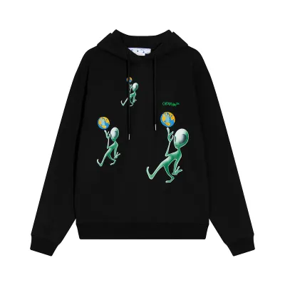 OFF WHITE-Hooded sweater with alien pattern 01