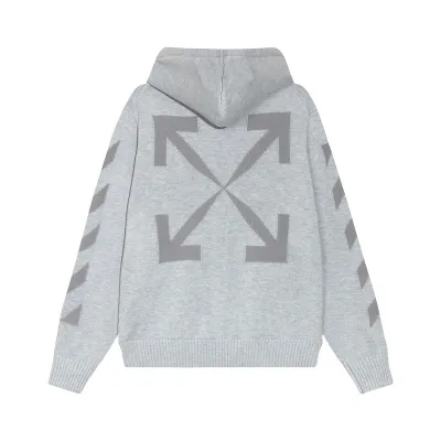 OFF WHITE-Hooded sweater with zebra arrow 01