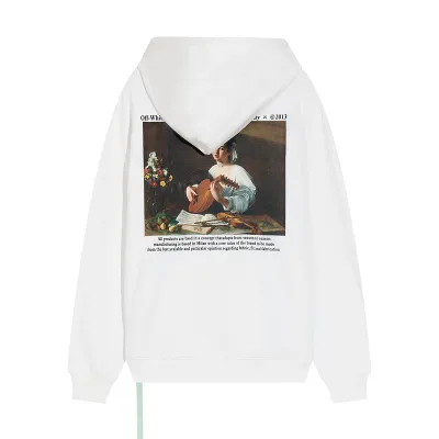 OFF WHITE-Hooded sweater with Caravaggio classic oil painting 01