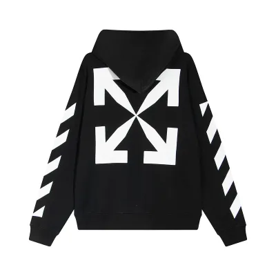 OFF WHITE-Hooded sweater with arrow zebra pattern 01