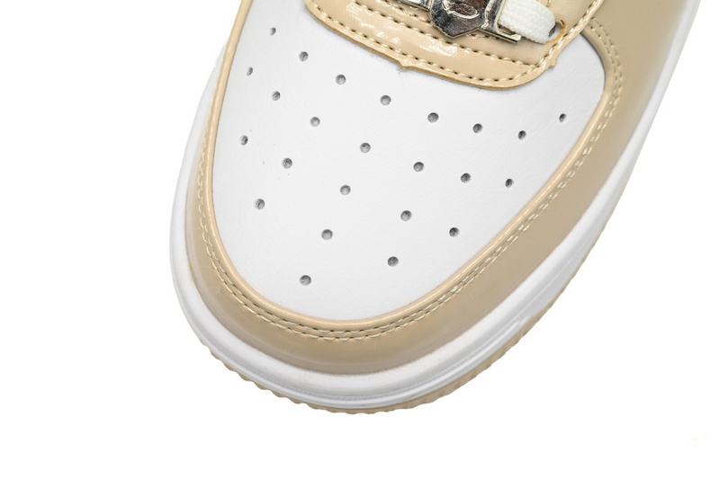 BP A Bathing Ape Bape Sta Low Brown White Mirror Surface