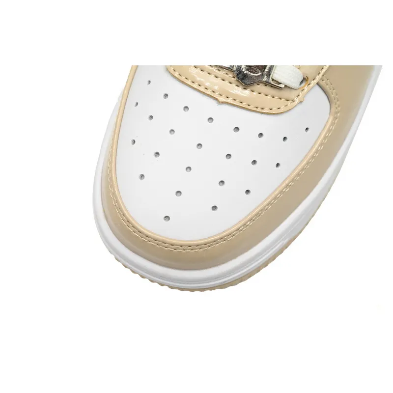 BP A Bathing Ape Bape Sta Low Brown White Mirror Surface