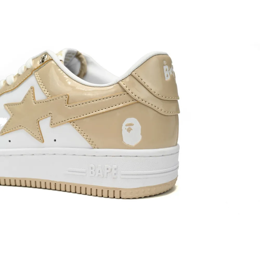 BP A Bathing Ape Bape Sta Low Brown White Mirror Surface