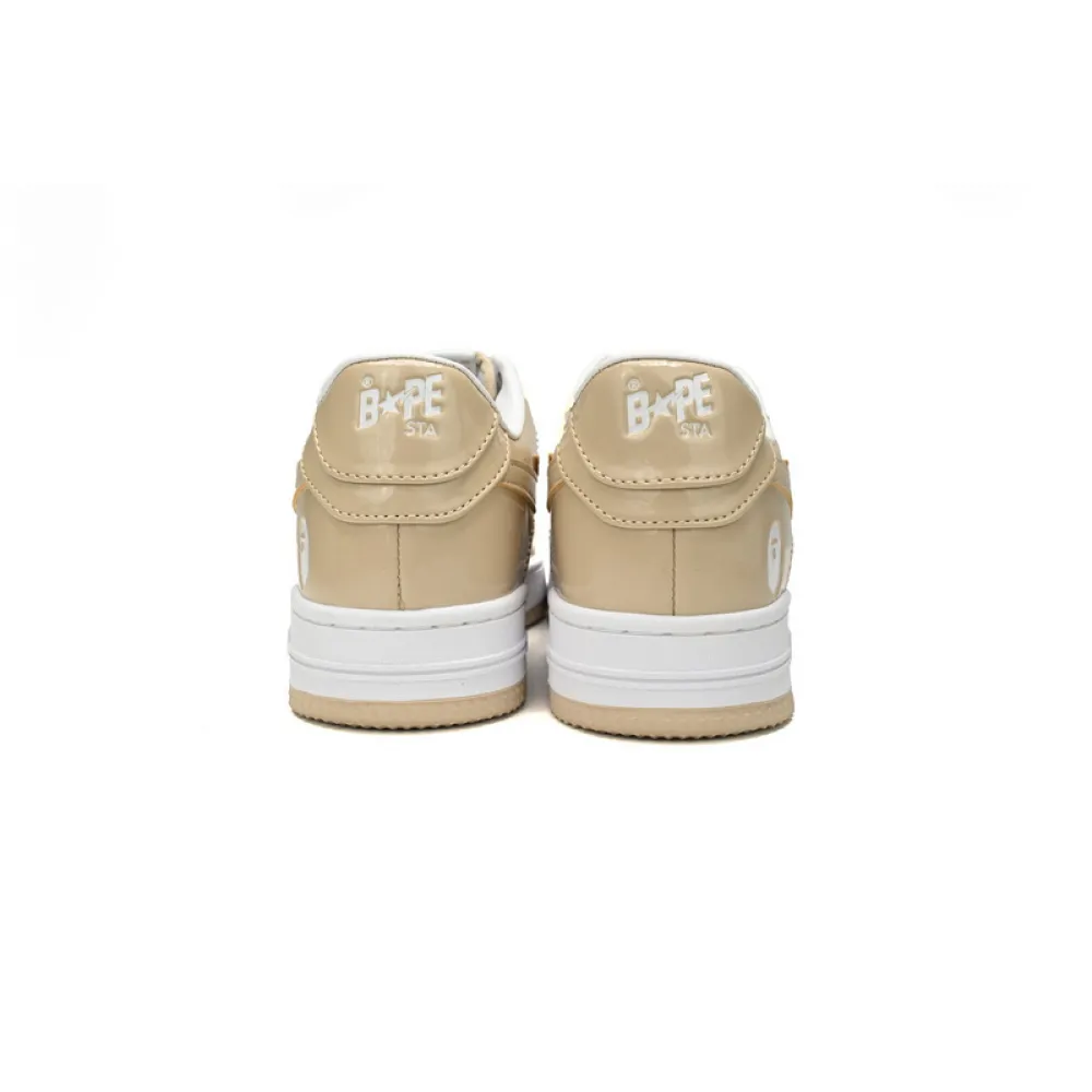 BP A Bathing Ape Bape Sta Low Brown White Mirror Surface