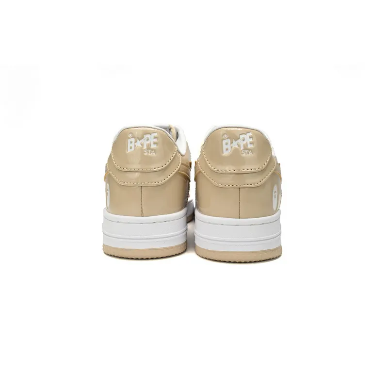 BP A Bathing Ape Bape Sta Low Brown White Mirror Surface