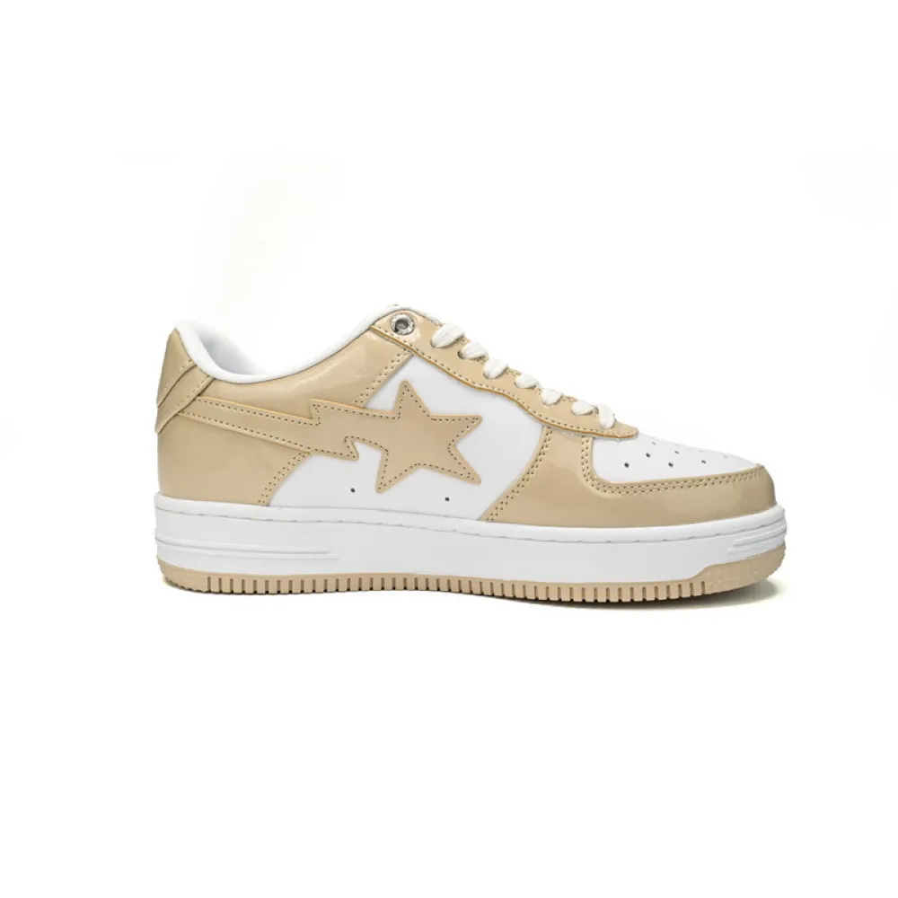 BP A Bathing Ape Bape Sta Low Brown White Mirror Surface