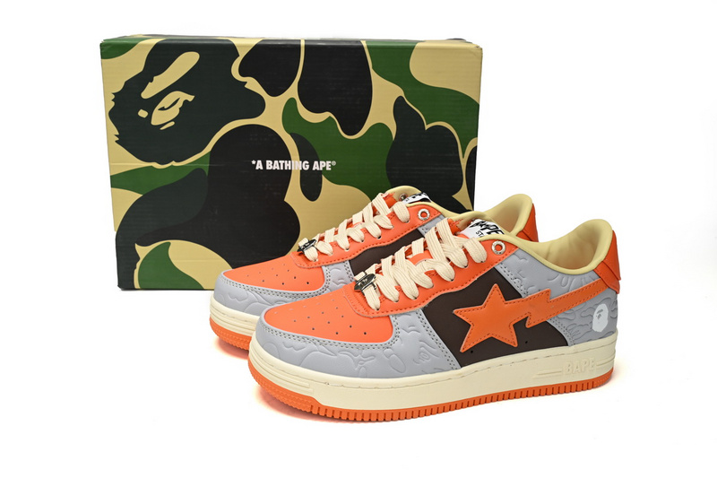 BP A Bathing Ape Bape Sta Low Grey orange Red