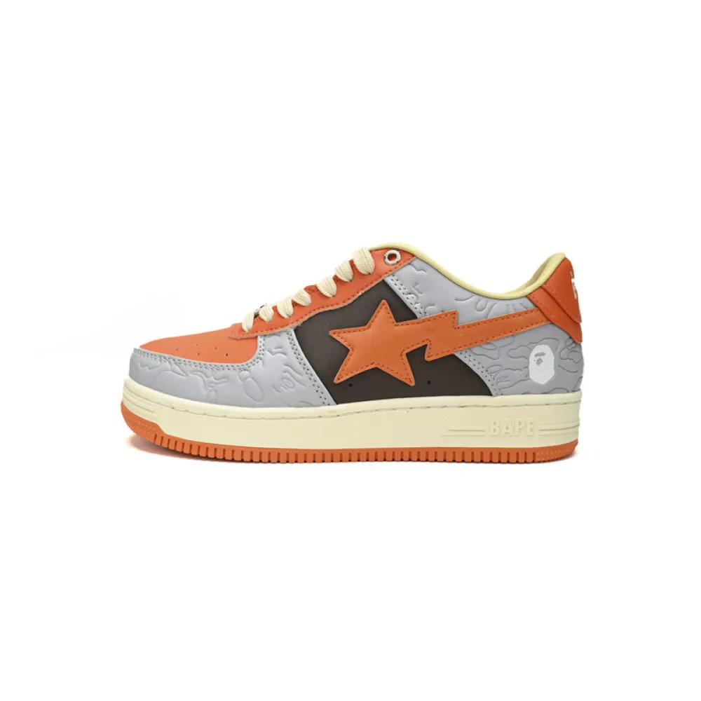 BP A Bathing Ape Bape Sta Low Grey orange Red
