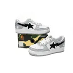 BP A Bathing Ape Bape Sta Low White Gray embossing