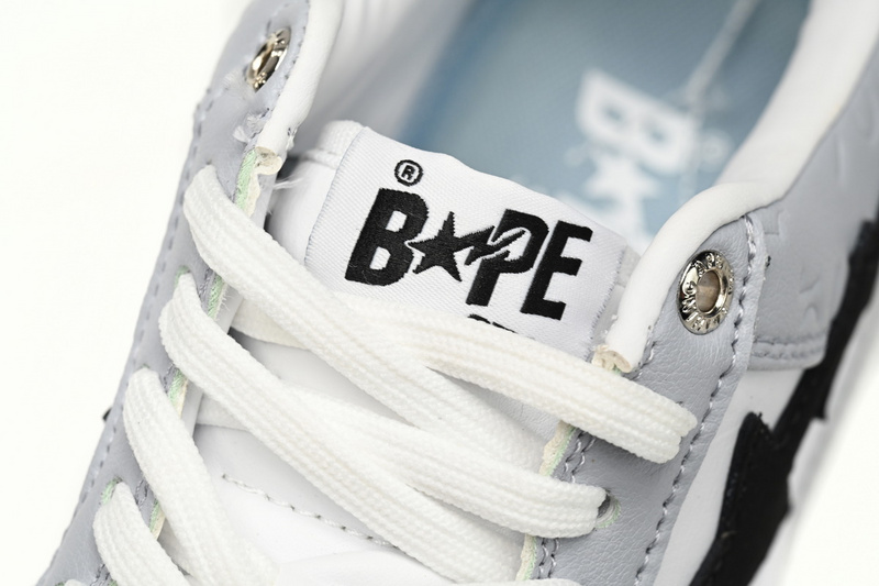 BP A Bathing Ape Bape Sta Low White Gray embossing