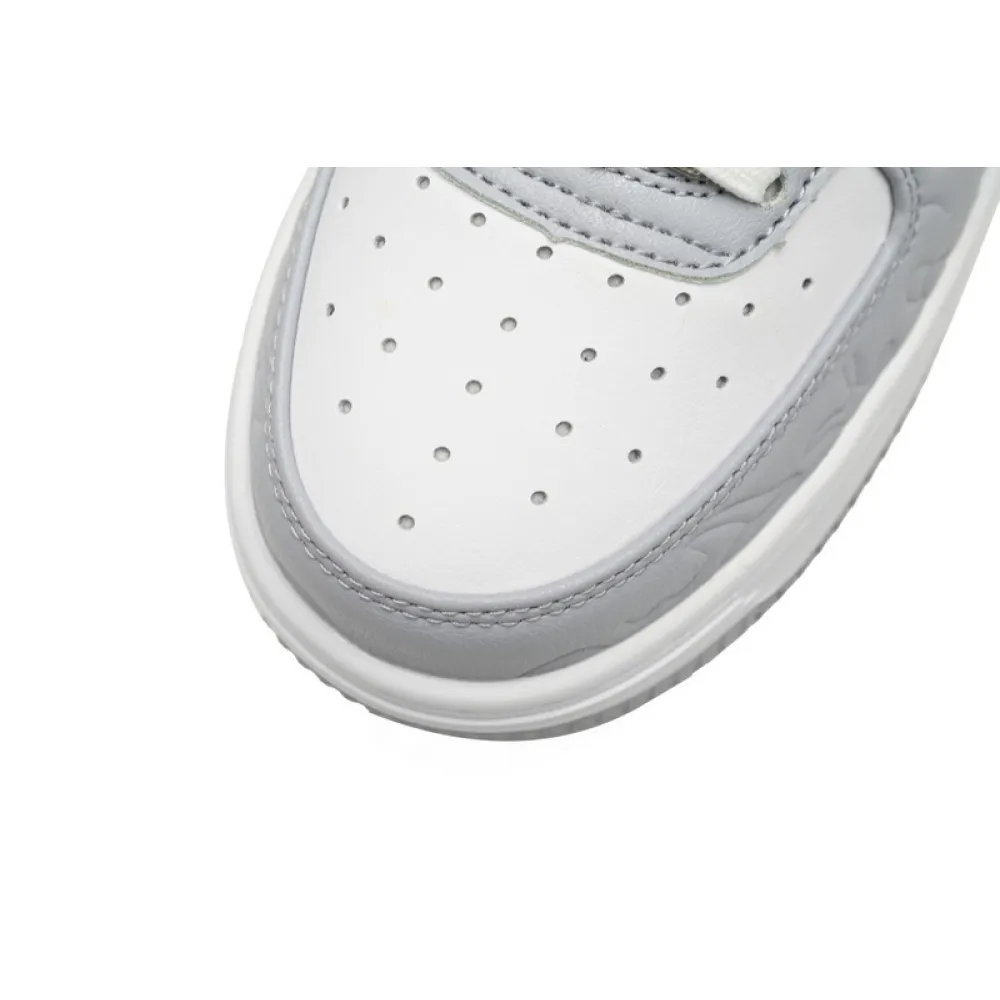 BP A Bathing Ape Bape Sta Low White Gray embossing