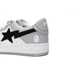 BP A Bathing Ape Bape Sta Low White Gray embossing