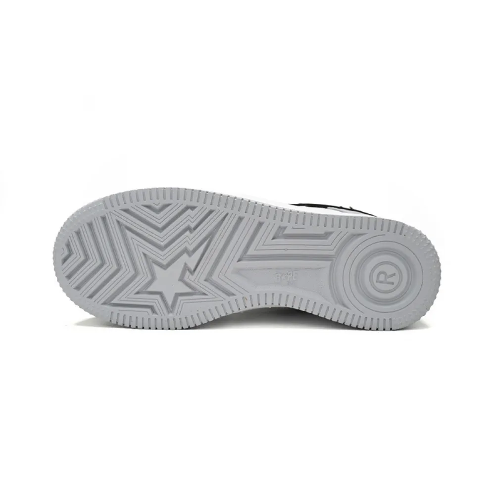 BP A Bathing Ape Bape Sta Low White Gray embossing