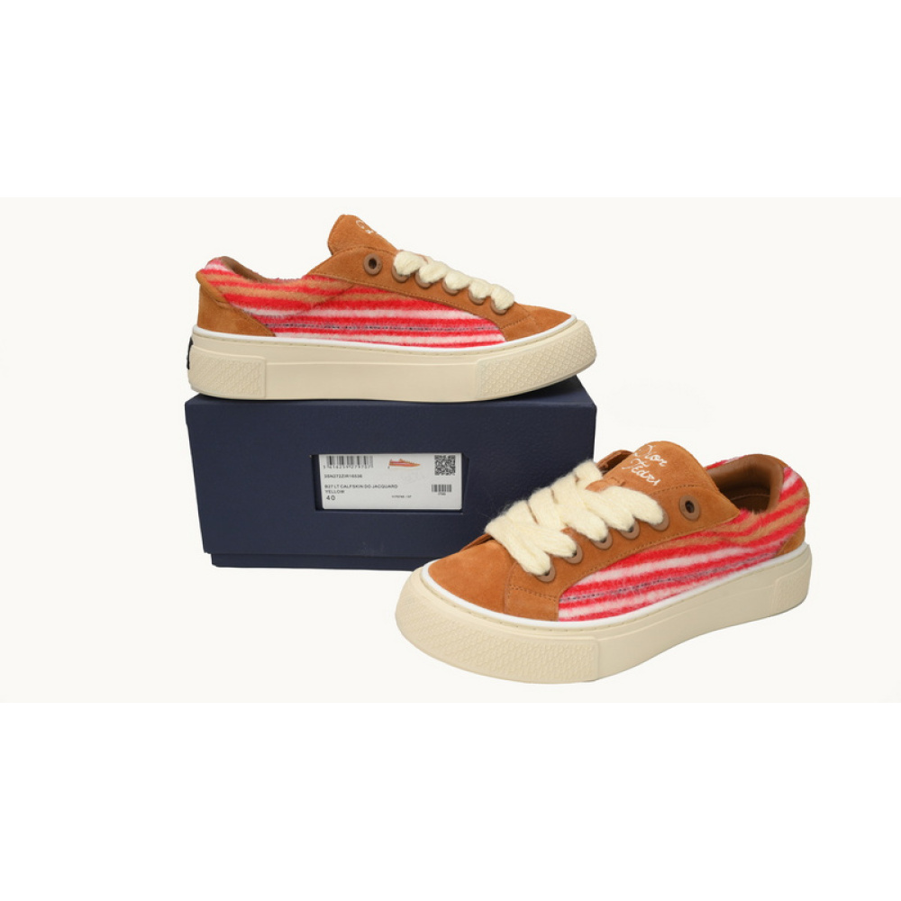 Denim Tears' B33 Sneakers Release Brown Red Stripes