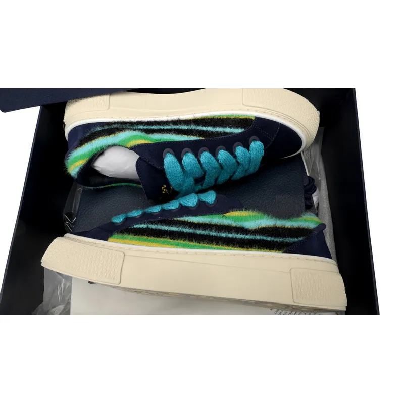 Denim Tears' B33 Sneakers Release Navy Dlue Stripes