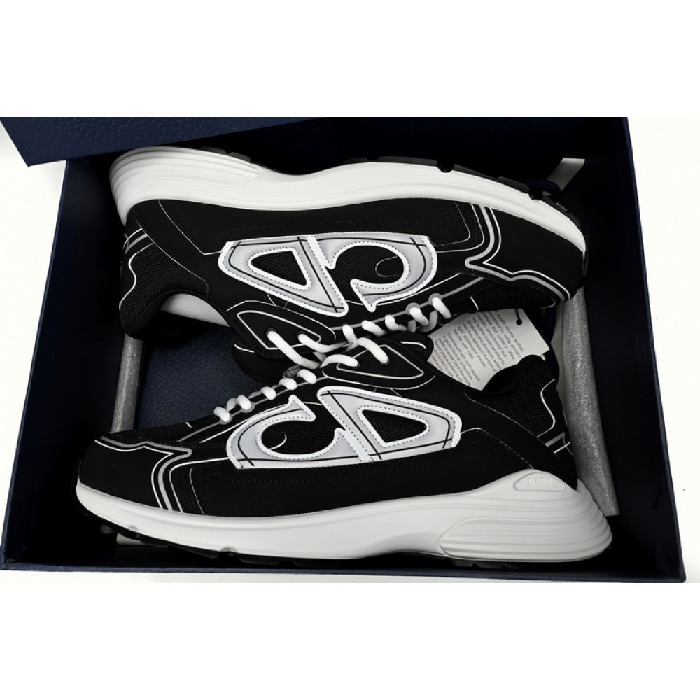 Dior Light Grey 'B30' Sneakers Black Coffee Color