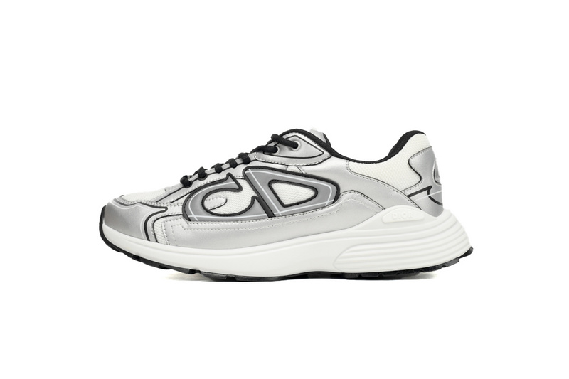 Dior Light Grey 'B30' Sneakers Black Silver