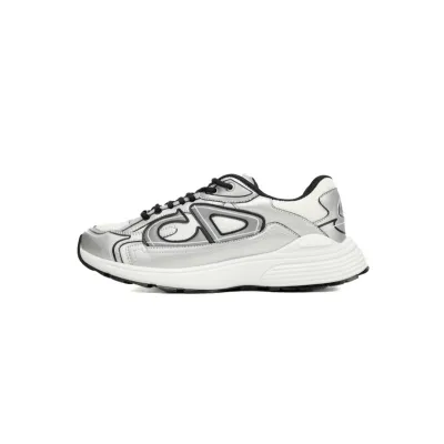 Dior Light Grey 'B30' Sneakers Black Silver 01