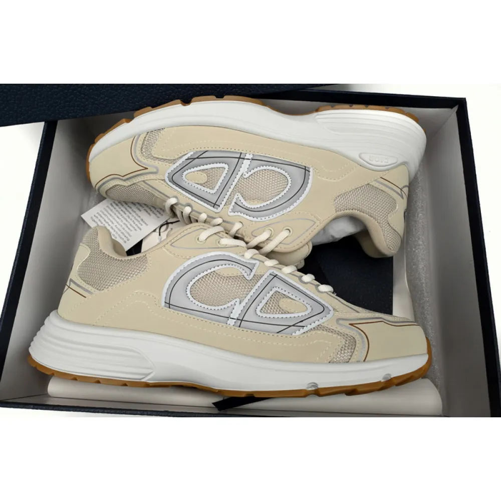 Dior Light Grey 'B30' Sneakers Cream