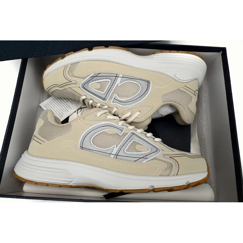 Dior Light Grey 'B30' Sneakers Cream