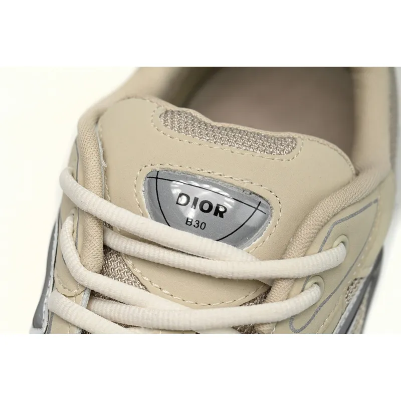 Dior Light Grey 'B30' Sneakers Cream