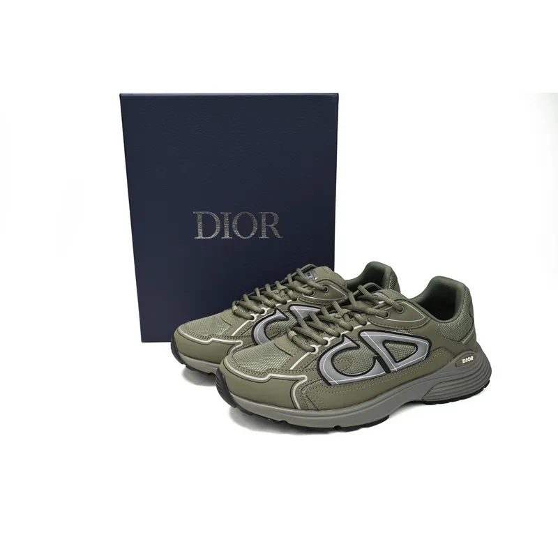 Dior Light Grey 'B30' Sneakers Olive Color