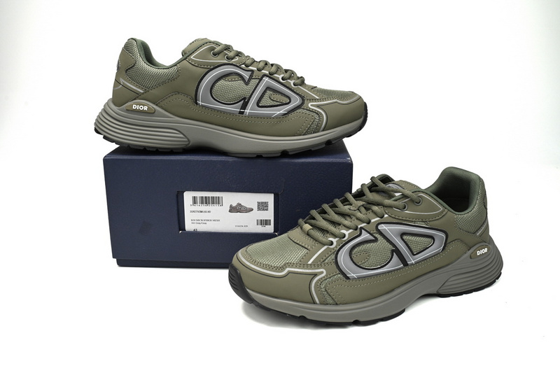 Dior Light Grey 'B30' Sneakers Olive Color
