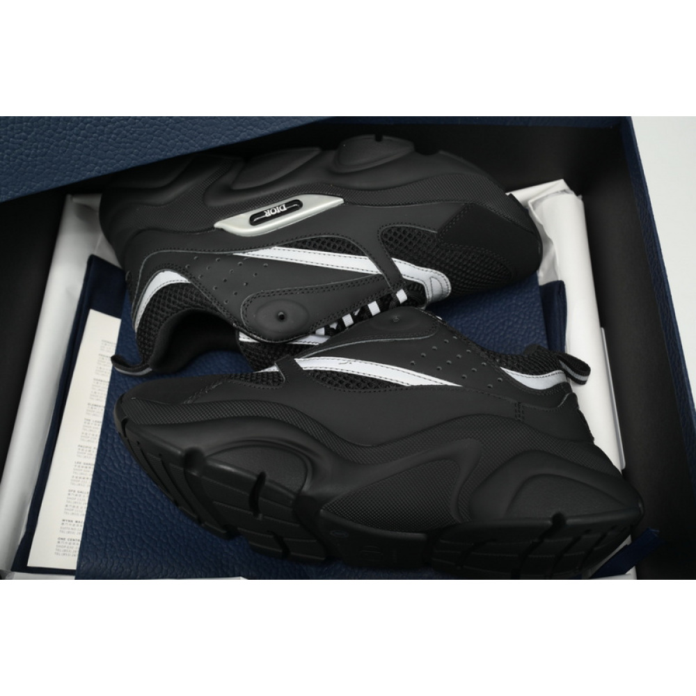 Dior White, Blue, & Black 'B22' Sneakers Black