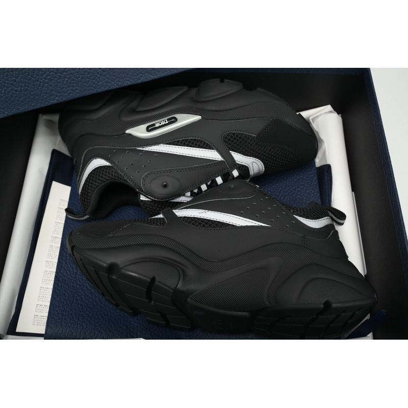 Dior White, Blue, & Black 'B22' Sneakers Black