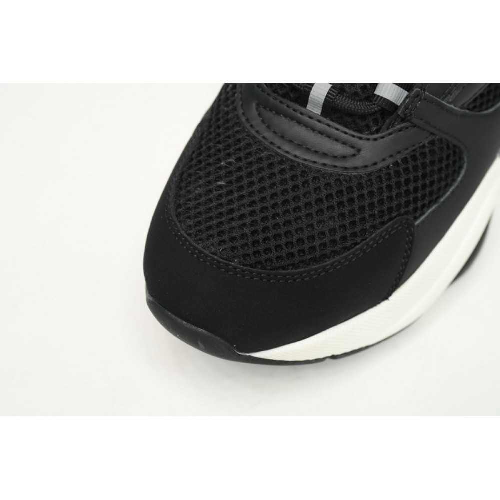 Dior White, Blue, & Black 'B22' Sneakers Black And White