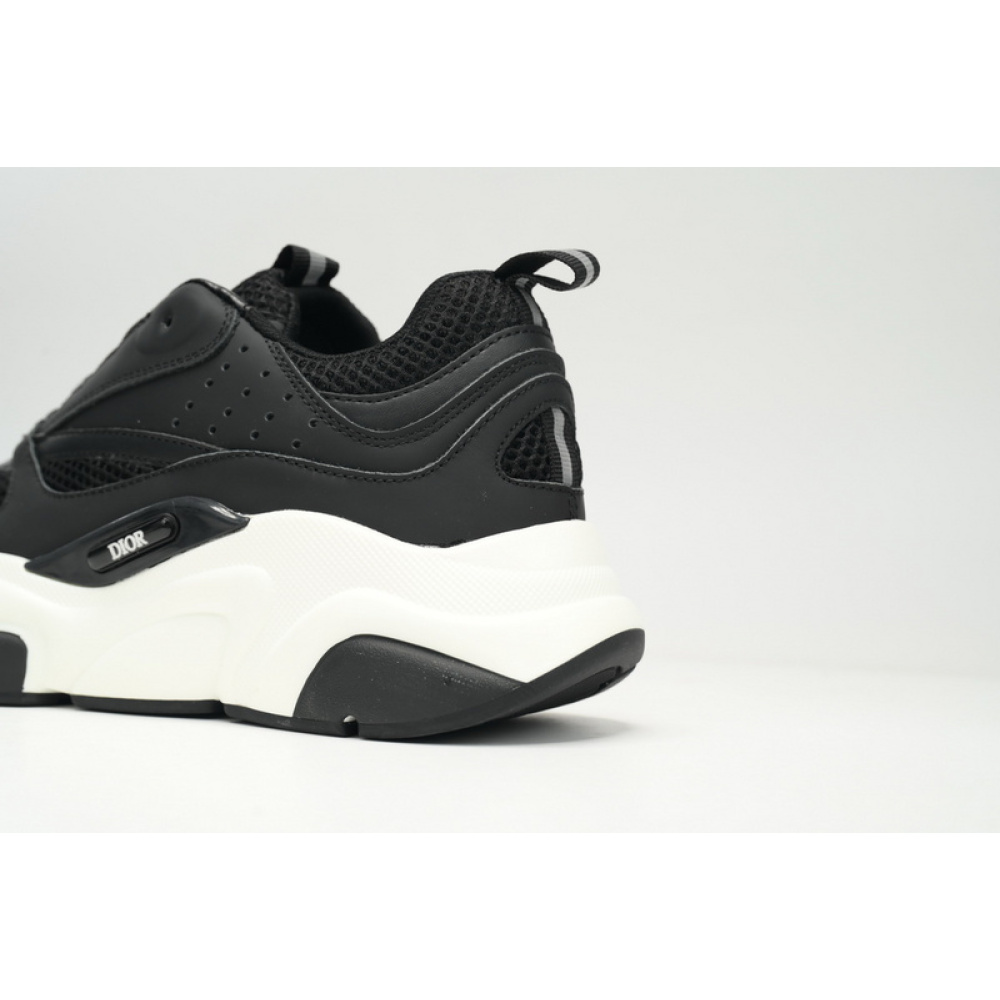 Dior White, Blue, & Black 'B22' Sneakers Black And White