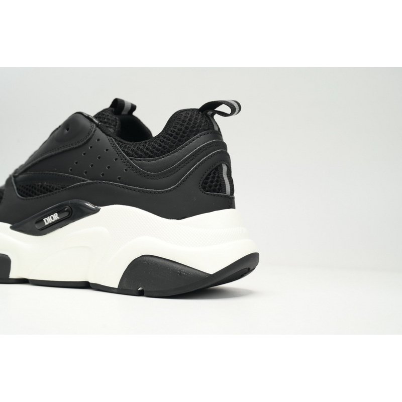 Dior White, Blue, & Black 'B22' Sneakers Black And White