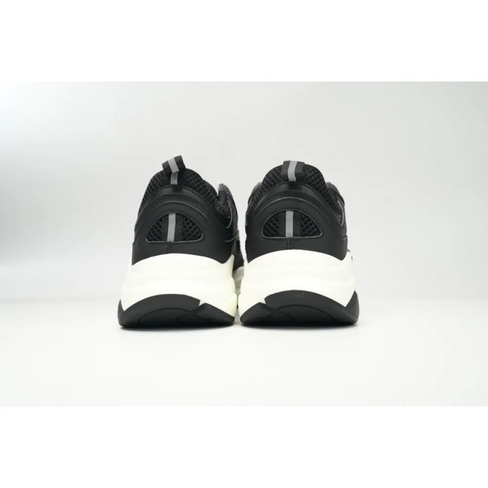 Dior White, Blue, & Black 'B22' Sneakers Black And White
