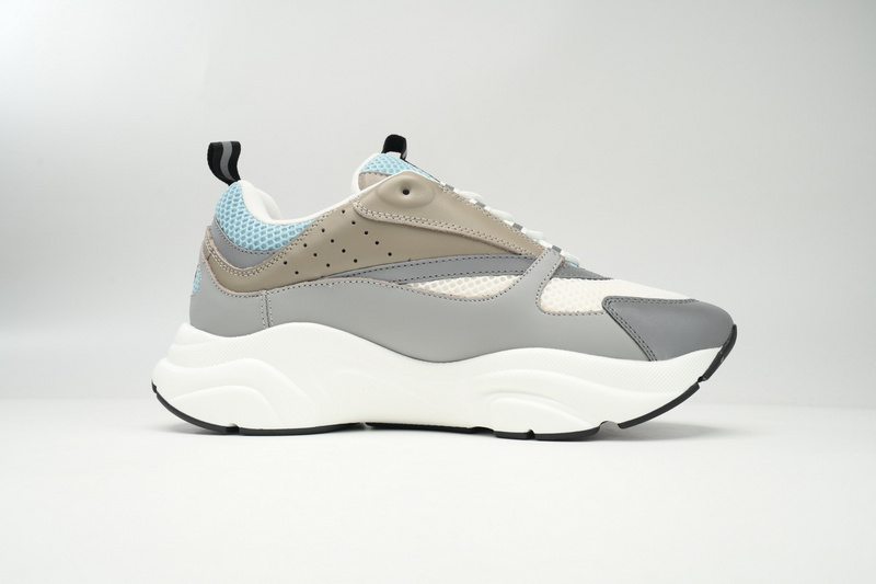 Dior White, Blue, & Black 'B22' Sneakers Rice Grey Blue