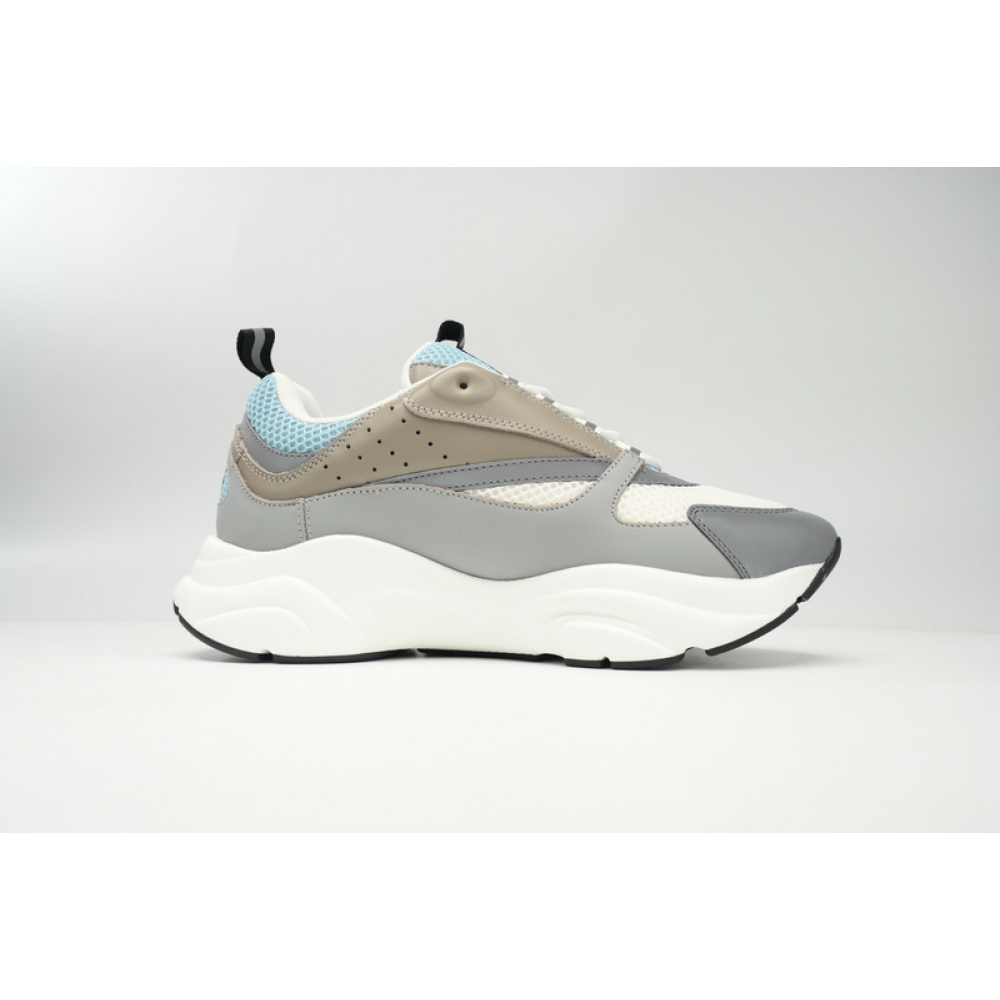 Dior White, Blue, & Black 'B22' Sneakers Rice Grey Blue