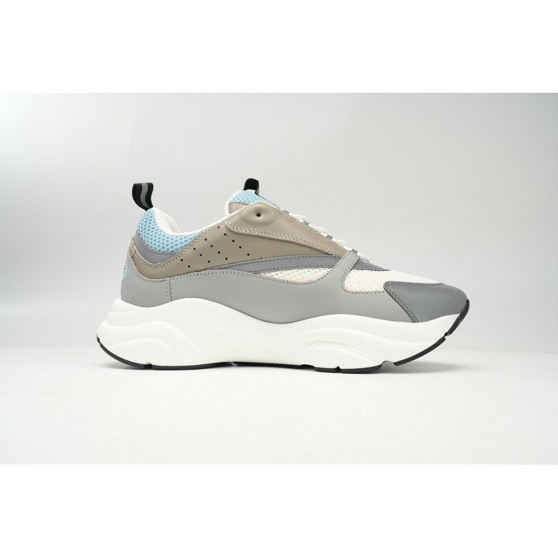 Dior White, Blue, & Black 'B22' Sneakers Rice Grey Blue
