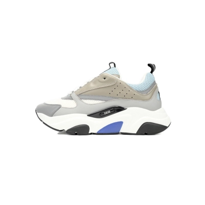 Dior White, Blue, & Black 'B22' Sneakers Rice Grey Blue 01