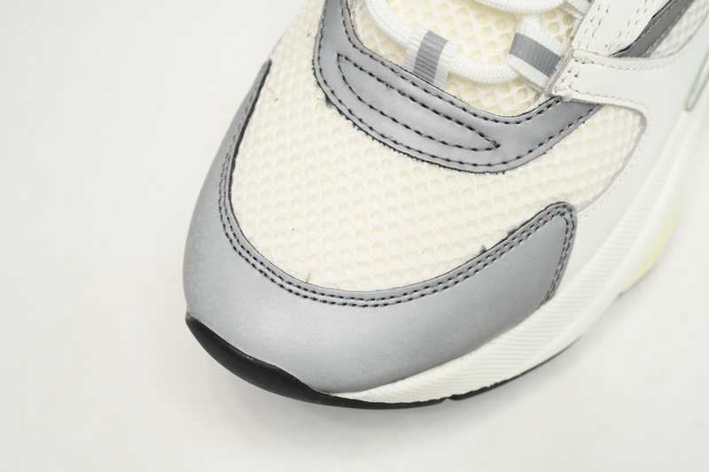 Dior White, Blue, & Black 'B22' Sneakers Rice White Gray