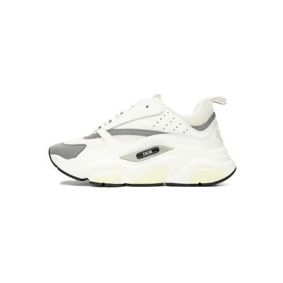 Dior White, Blue, & Black 'B22' Sneakers Rice White Gray 01