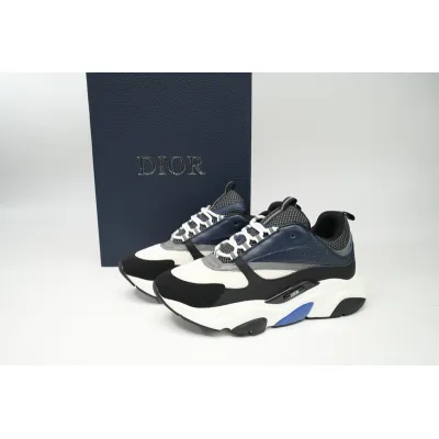 Dior White, Blue, & Black 'B22' Sneakers White Blue 02