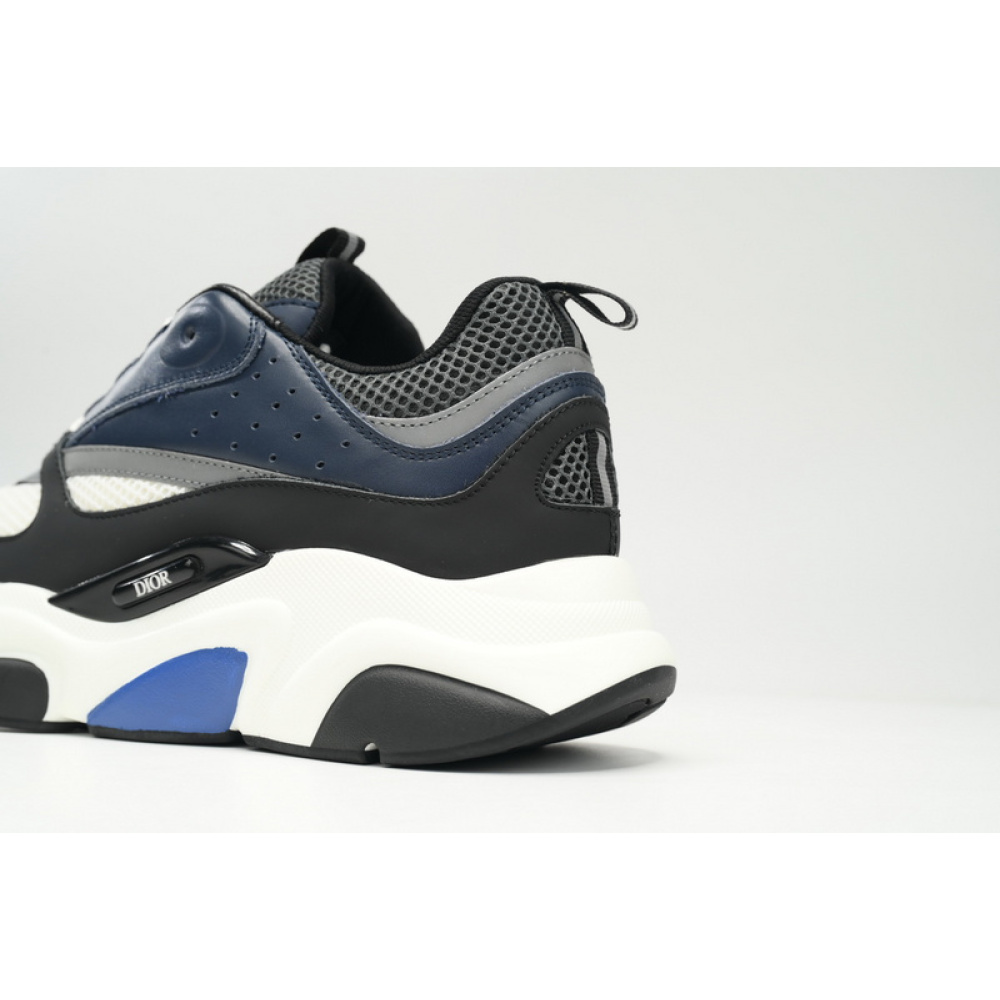 Dior White, Blue, & Black 'B22' Sneakers White Blue