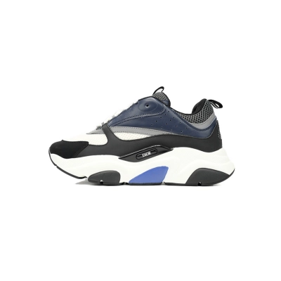 Dior White, Blue, & Black 'B22' Sneakers White Blue