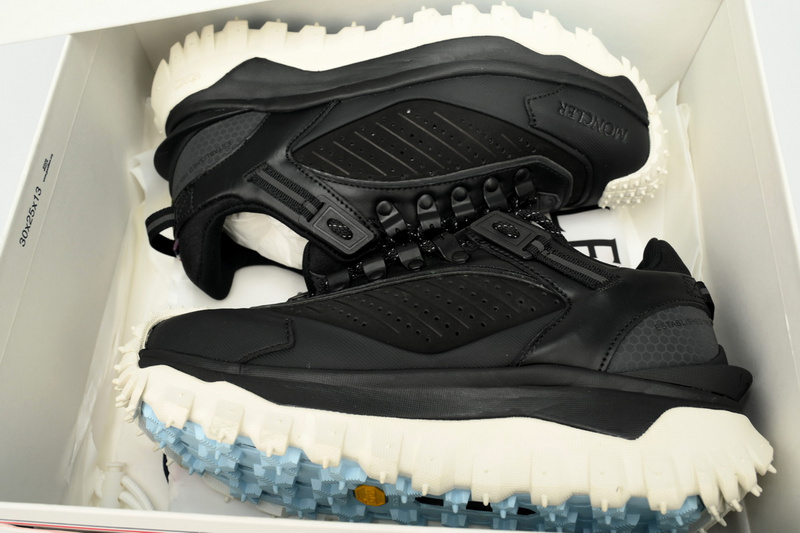 Moncler Trailgrip Leather Black And White